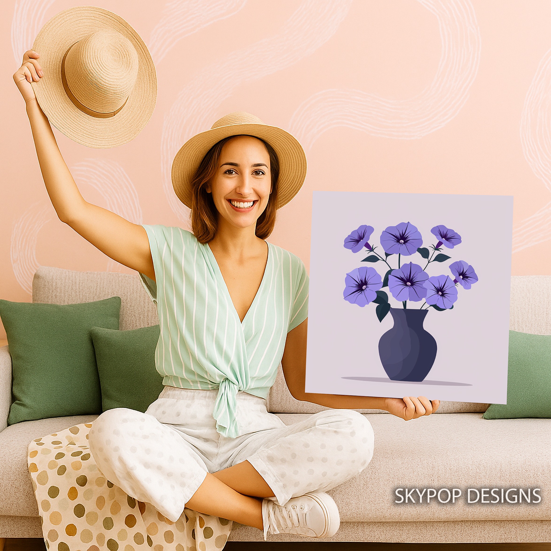 3.jpg Purple Petunias Vase Art