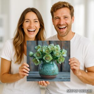 Hellebore Blooms Vase Art