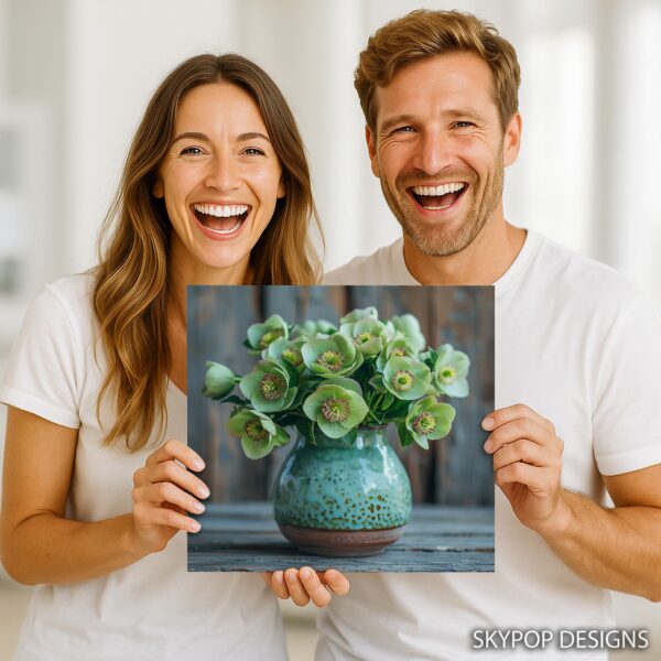 Hellebore Blooms Vase Art