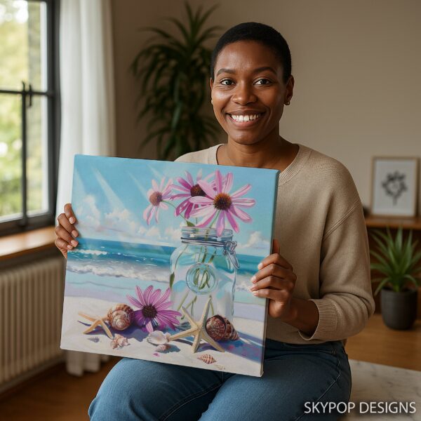 Coneflower Jar Art