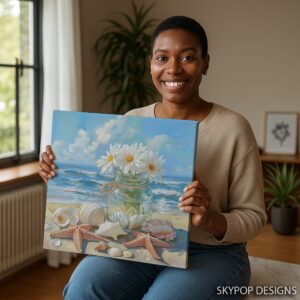 Starfish Daisy Jar Art