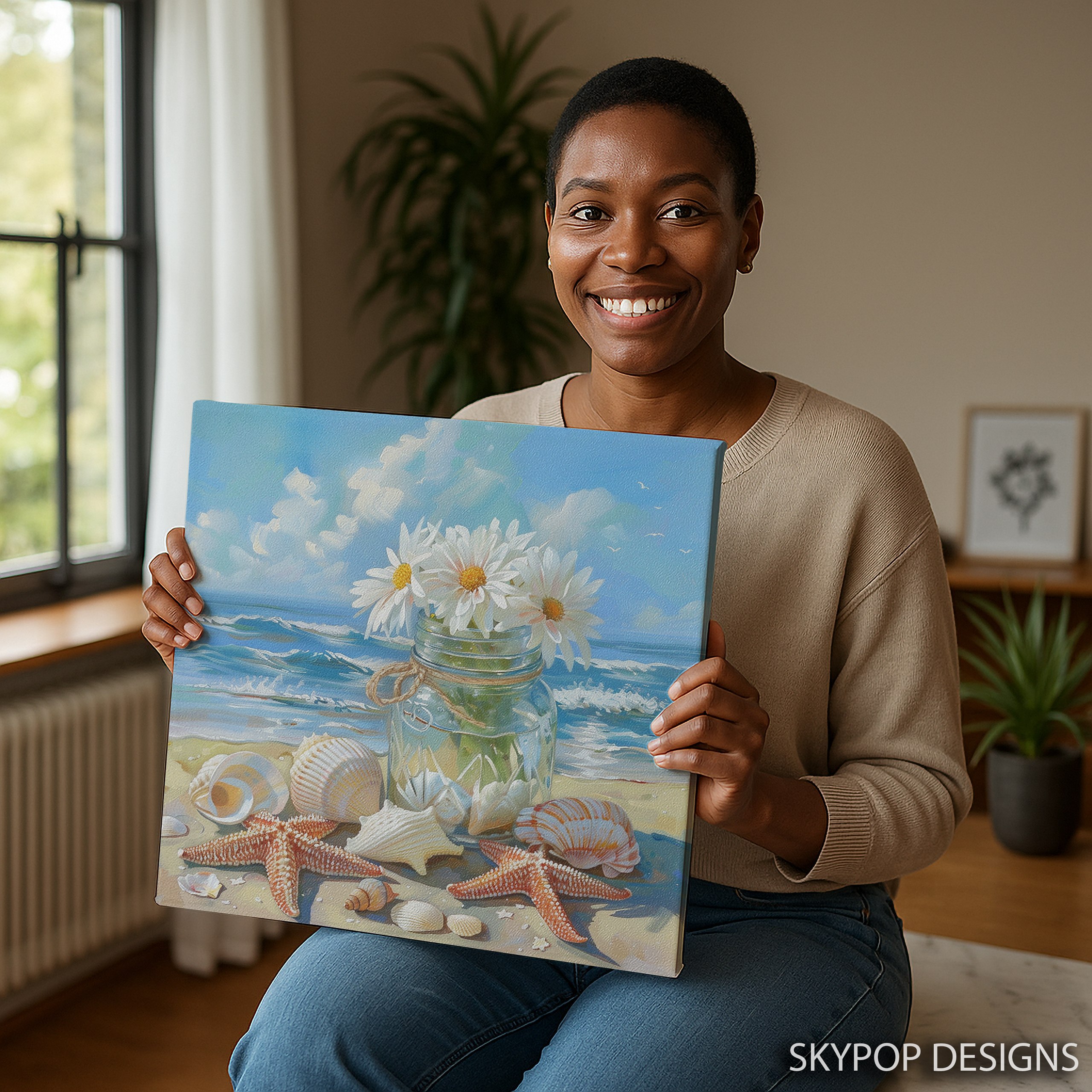 3.jpg Starfish Daisy Jar Art