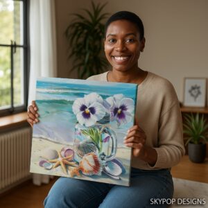 Pansy Jar Art