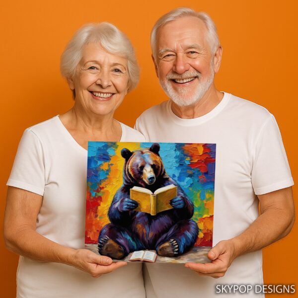 Bear Reading Book Art