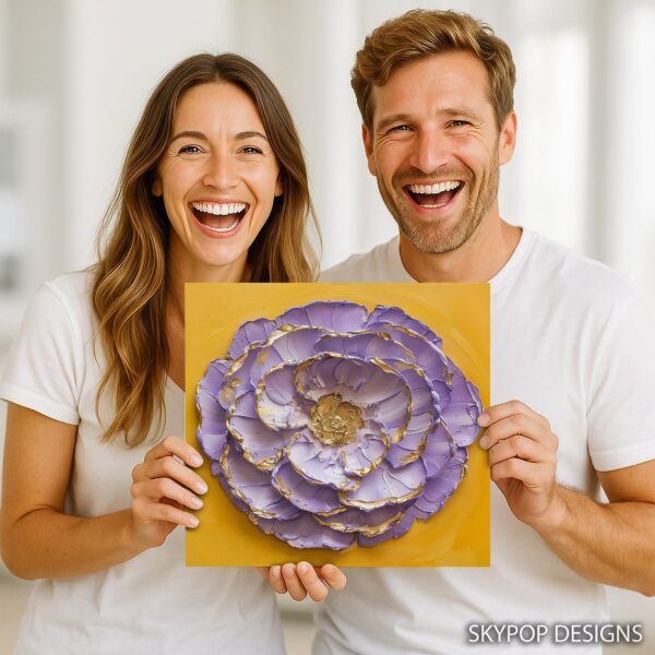 Golden Peony Bloom Art