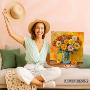 Zinnia Bouquet Art
