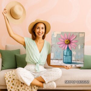 Pink Daisy Art