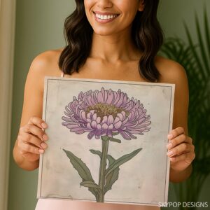 Pink Aster Bloom Art