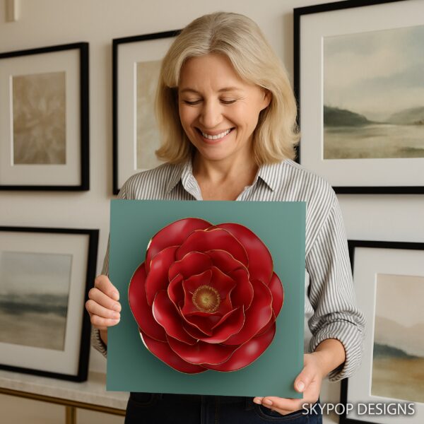 Red Camellia Art