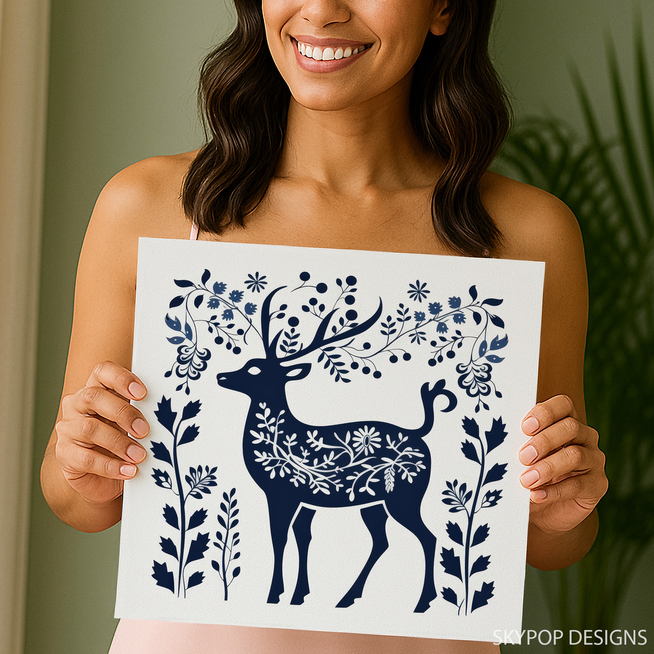 3.jpg Floral Deer Art