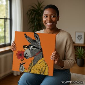 Donkey with Flower Art