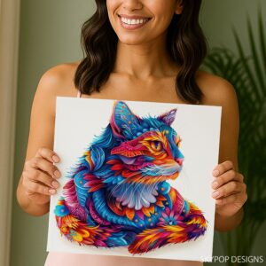 Psychedelic Cat Art