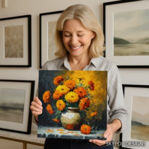 Vibrant Marigold Bouquet Art