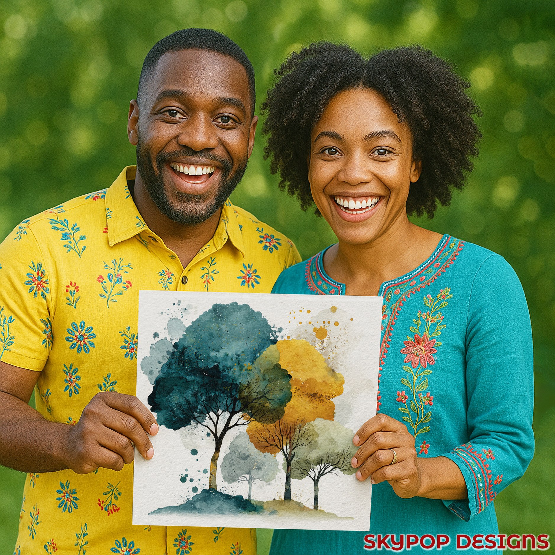 3.jpg Watercolor Trees Art