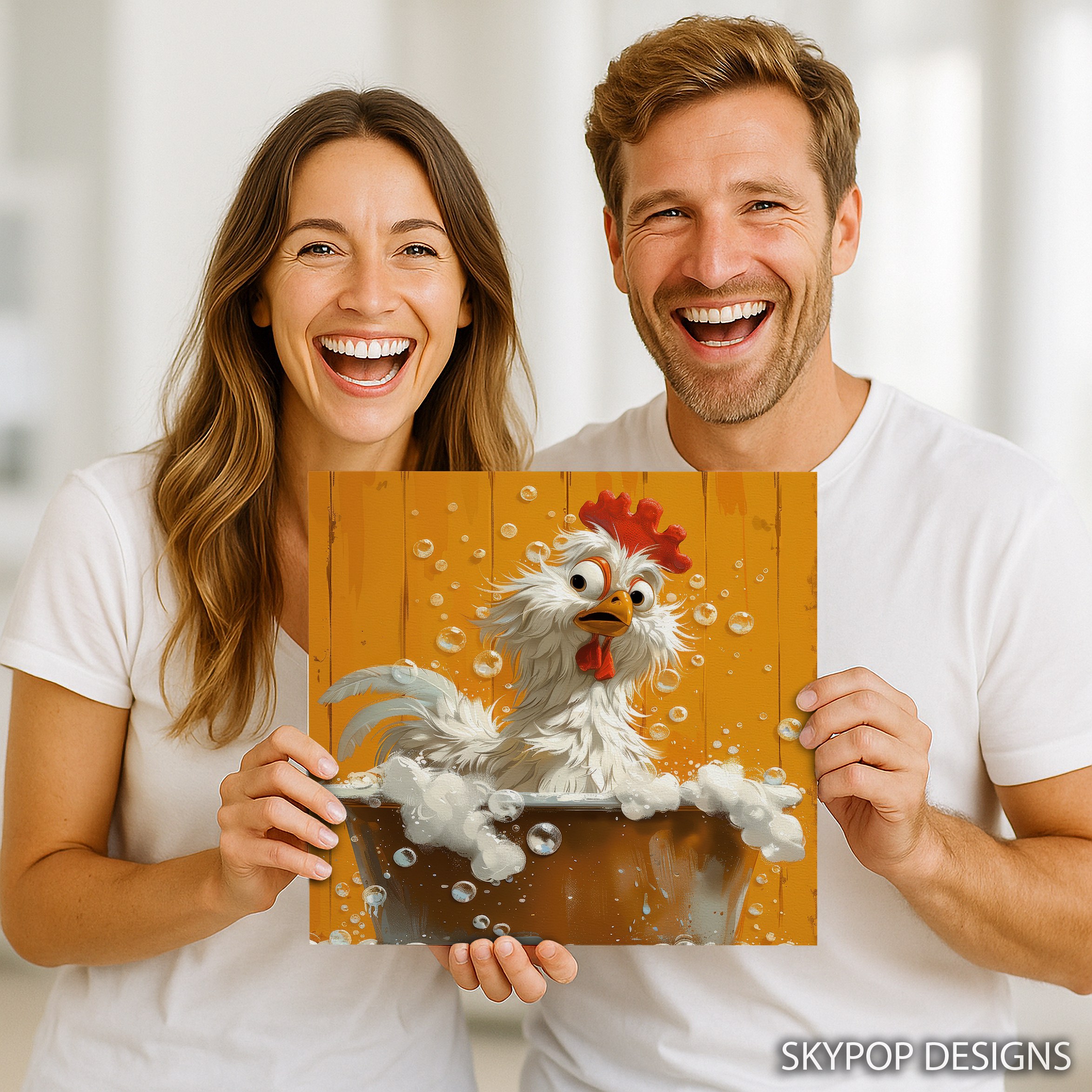 3.jpg Rooster Bath Time Art