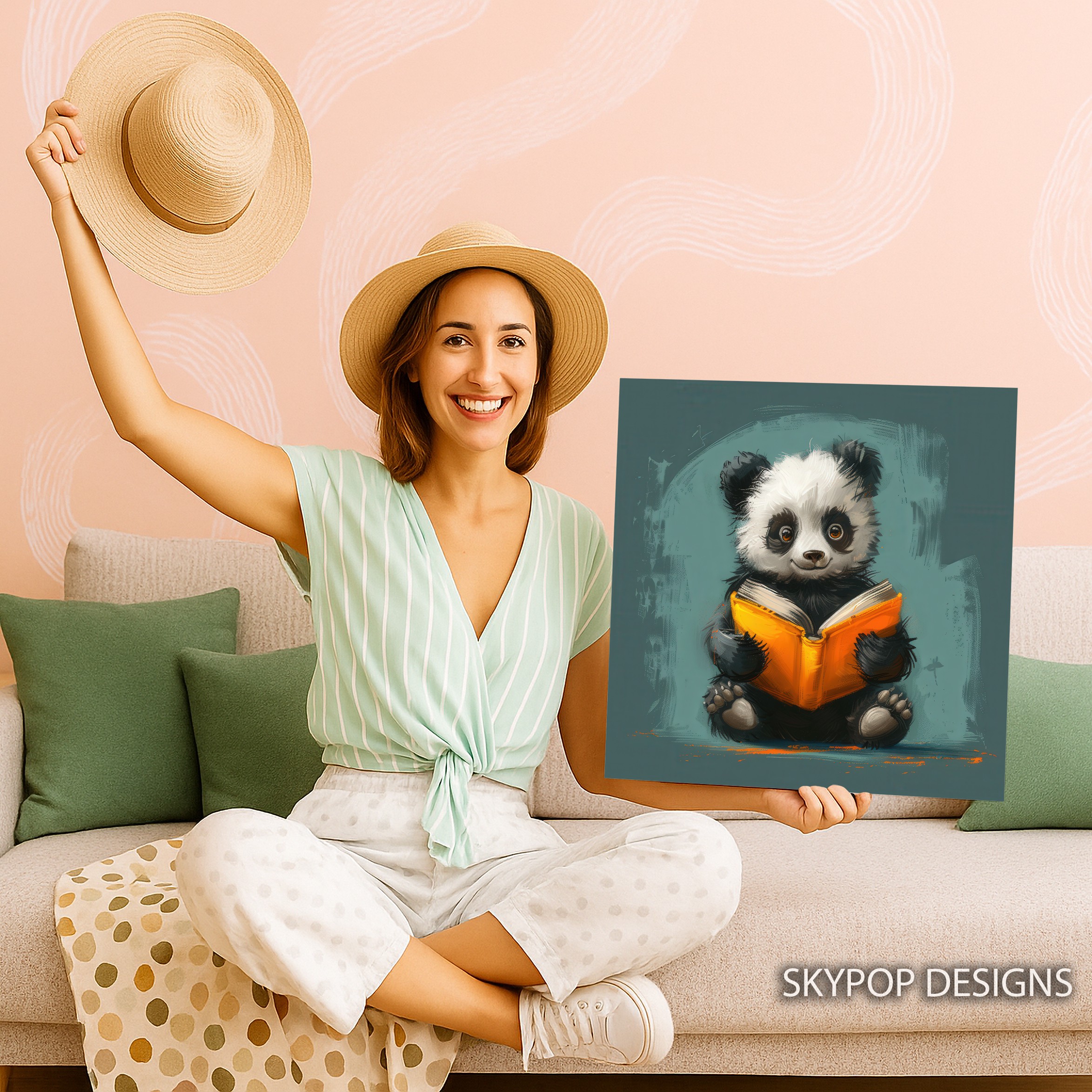 3.jpg Panda Reading Art