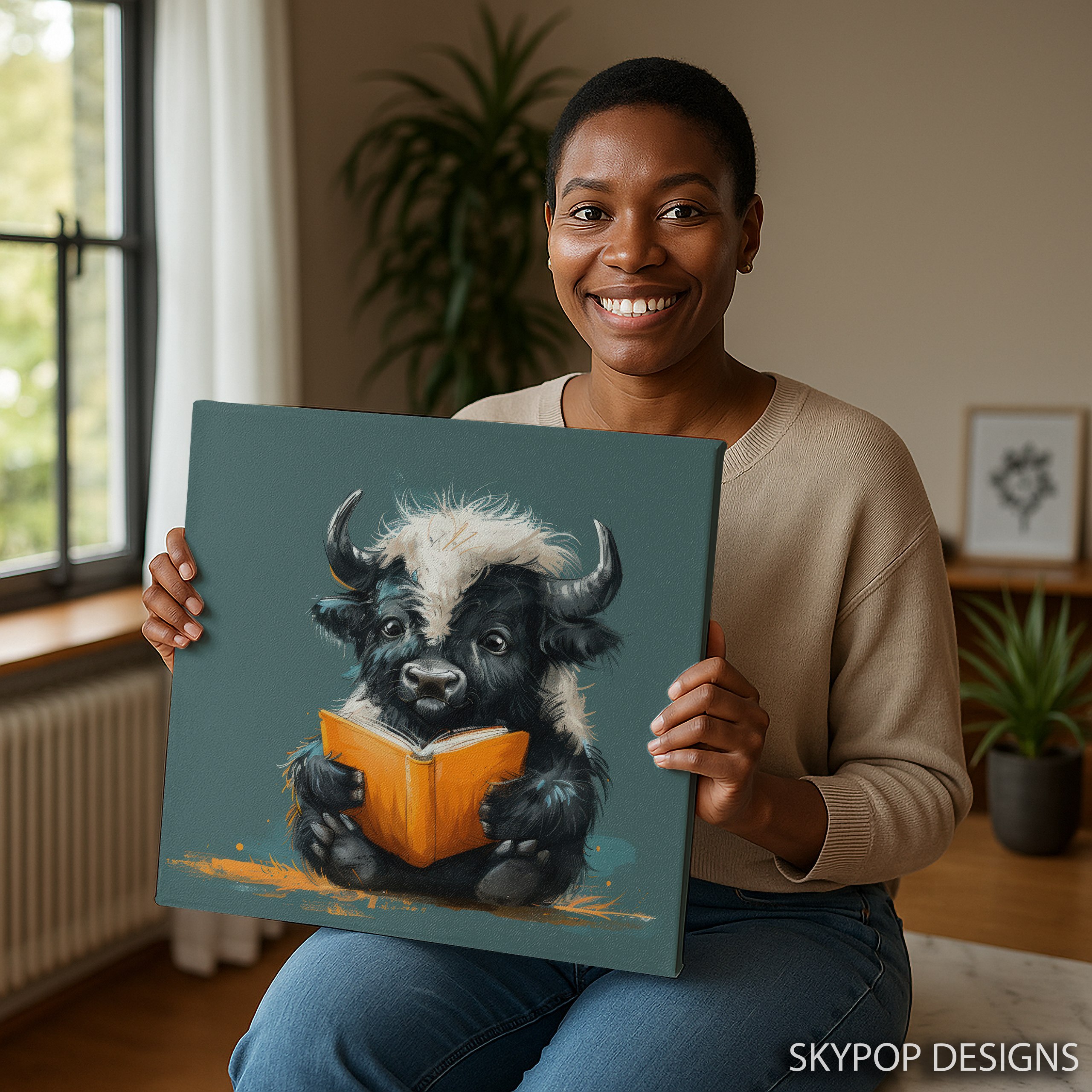 3.jpg Yak Reading Book Art