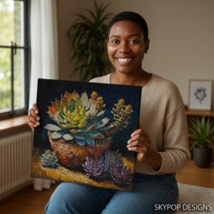 Succulent Garden Pot Art