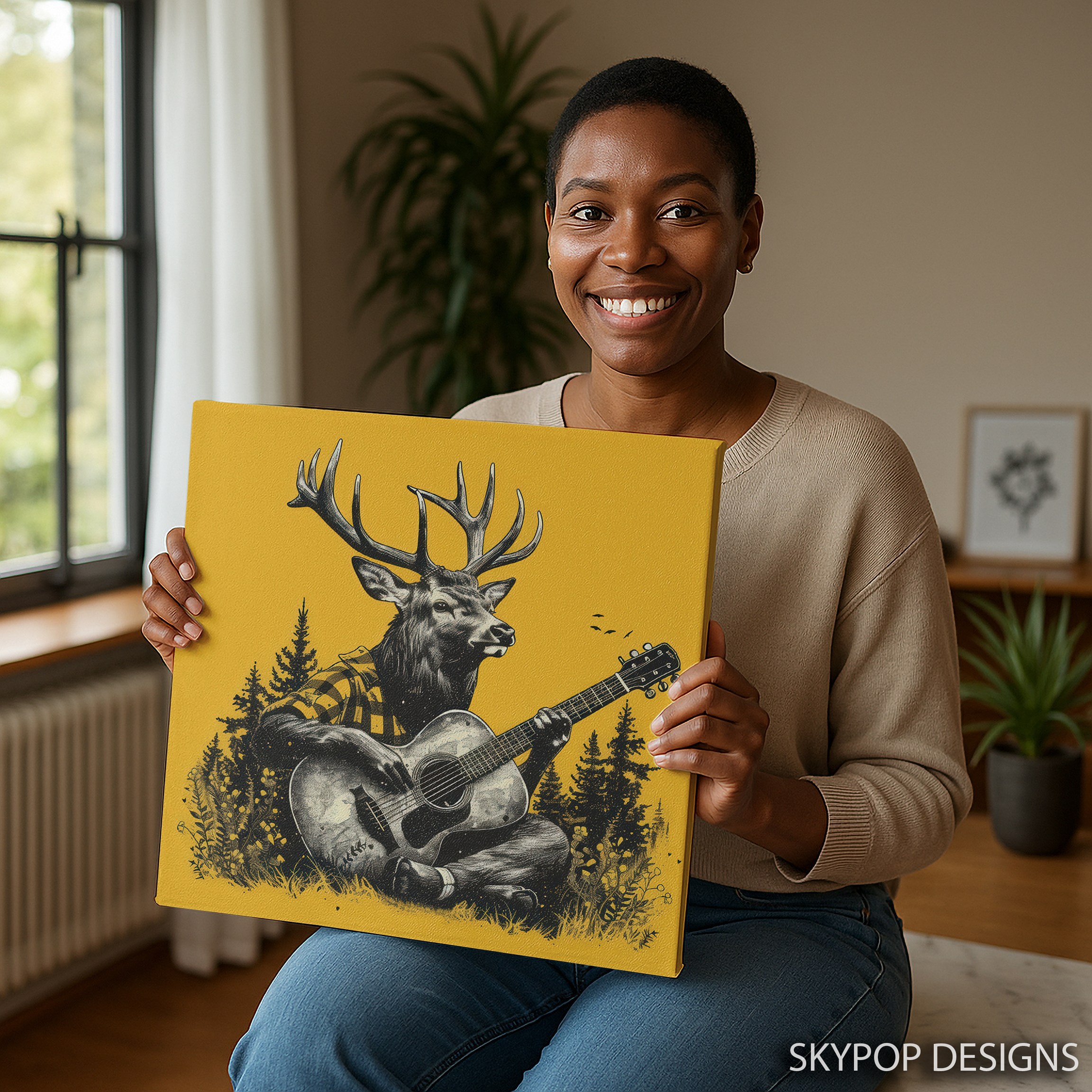 3.jpg Deer Guitarist Art