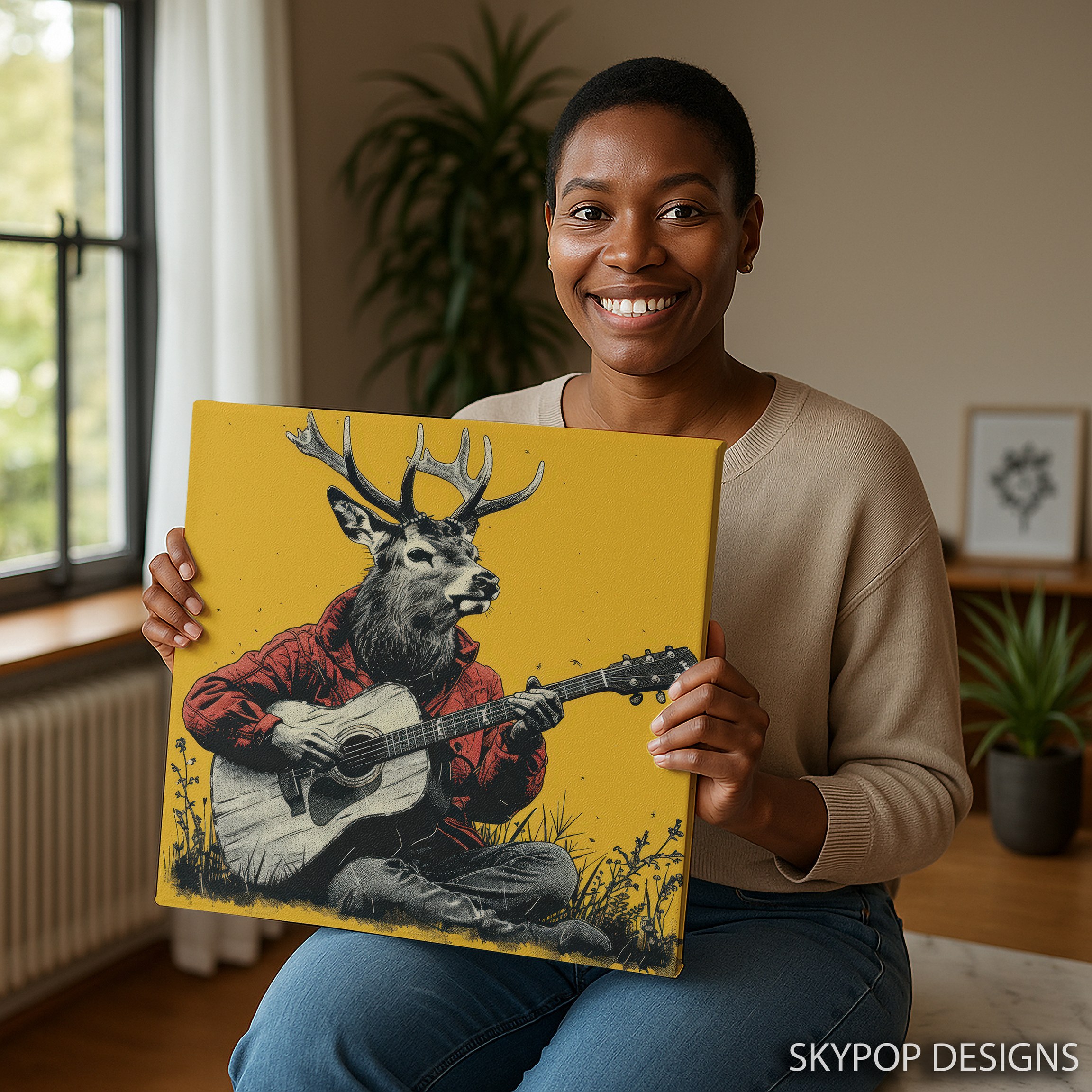 3.jpg Deer Guitarist Art