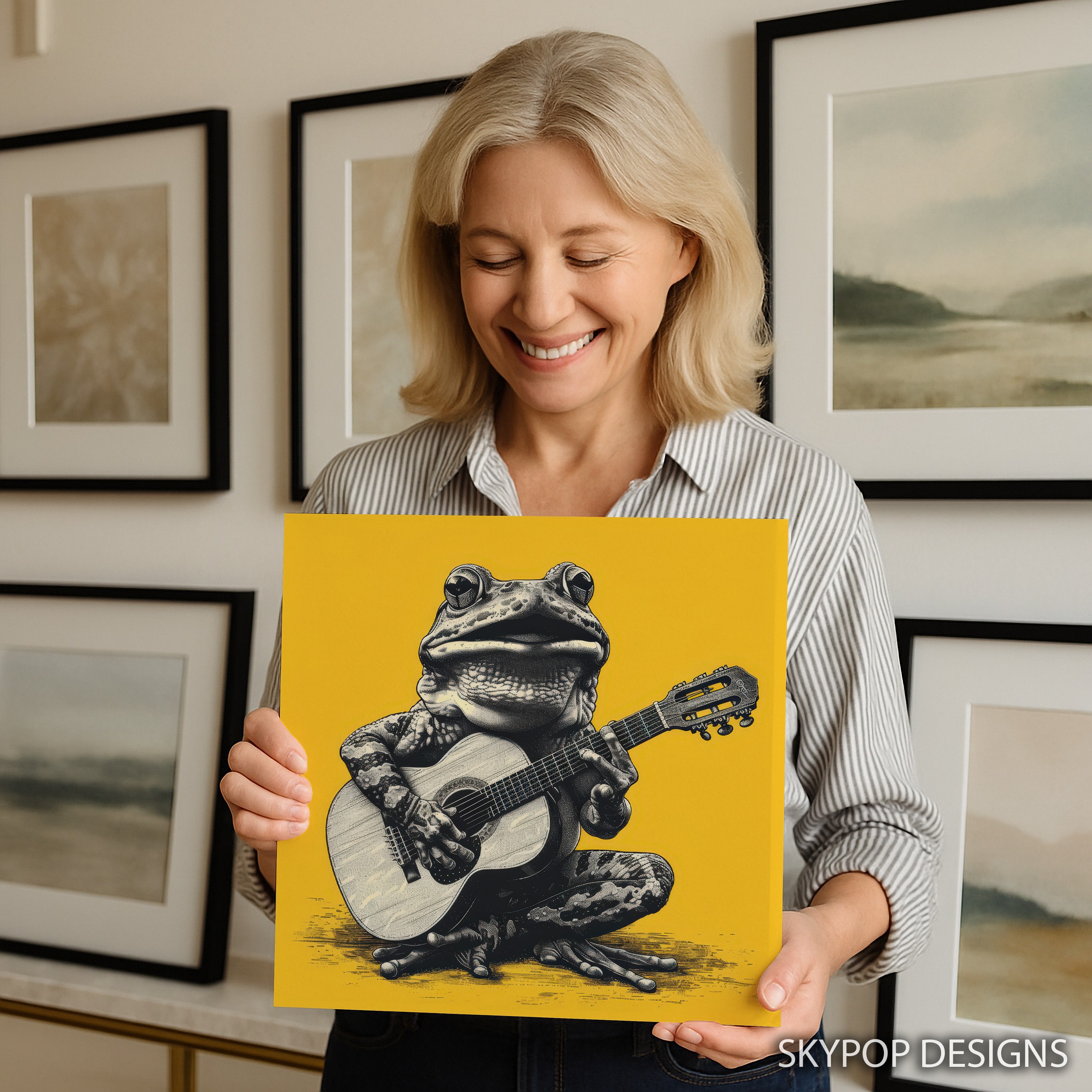 3.jpg Frog Guitarist Art