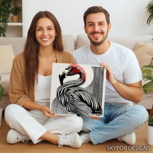 Flamingo Stripes Art