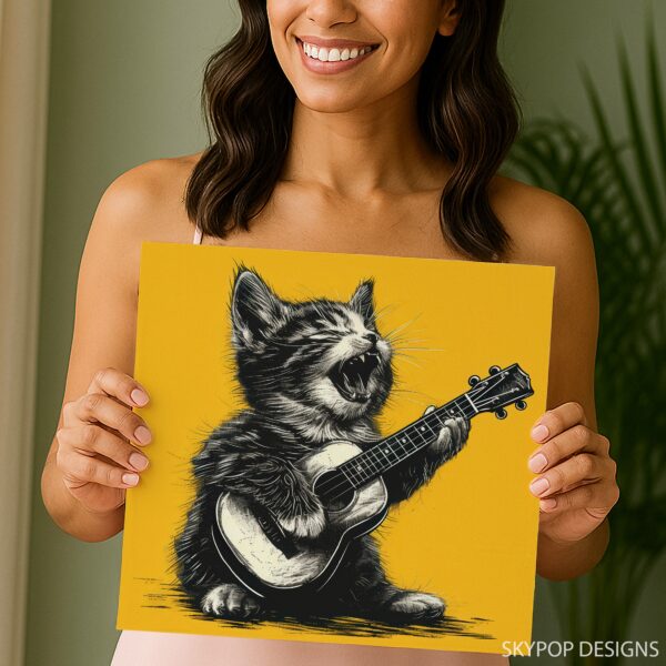Rock Star Cat Music Art