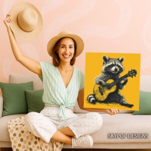Raccoon Rock Star Art
