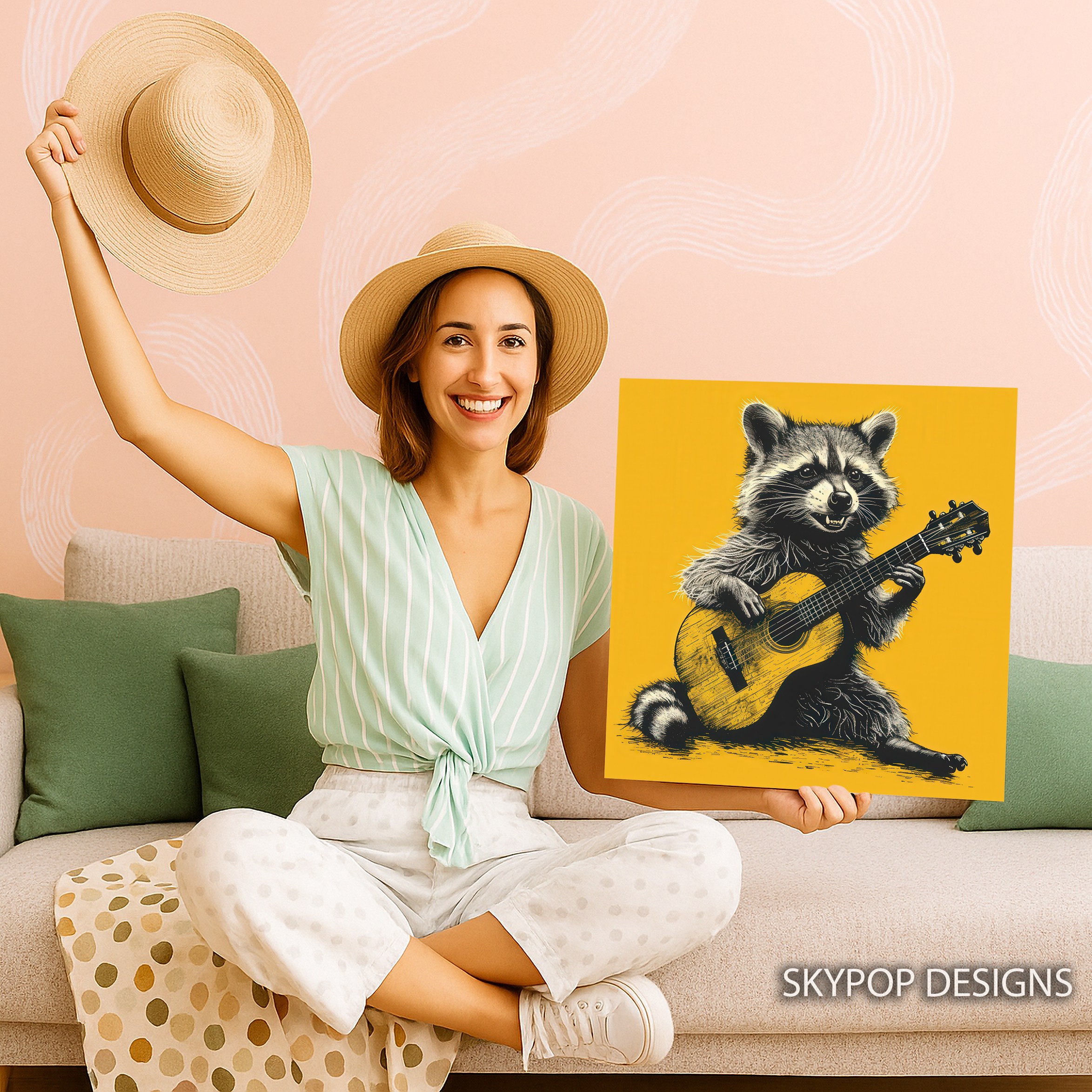 3.jpg Raccoon Rock Star Art