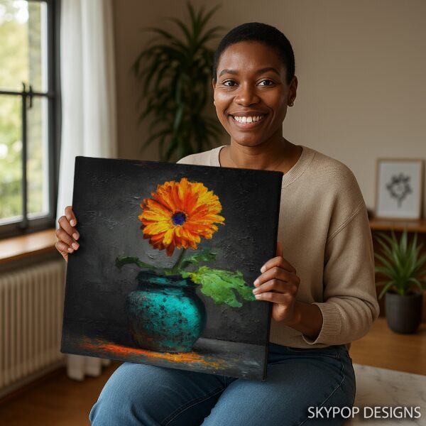 Orange Gerbera Daisy Art