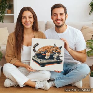 Cat DJ Vinyl Art
