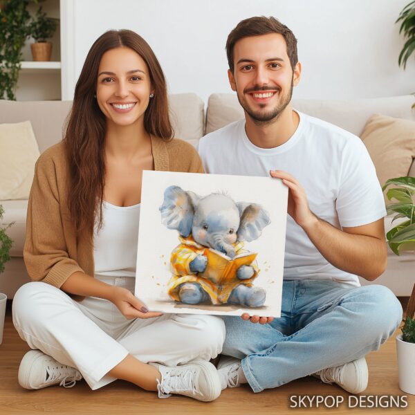 Elephant Reading Art