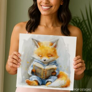 Fox Reading Art
