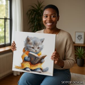 Cat Reading Art