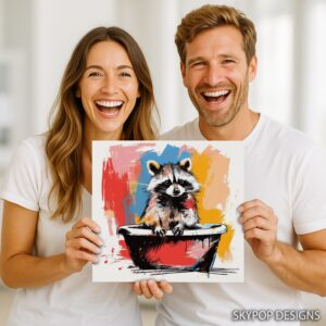 Raccoon Bath Splash Art