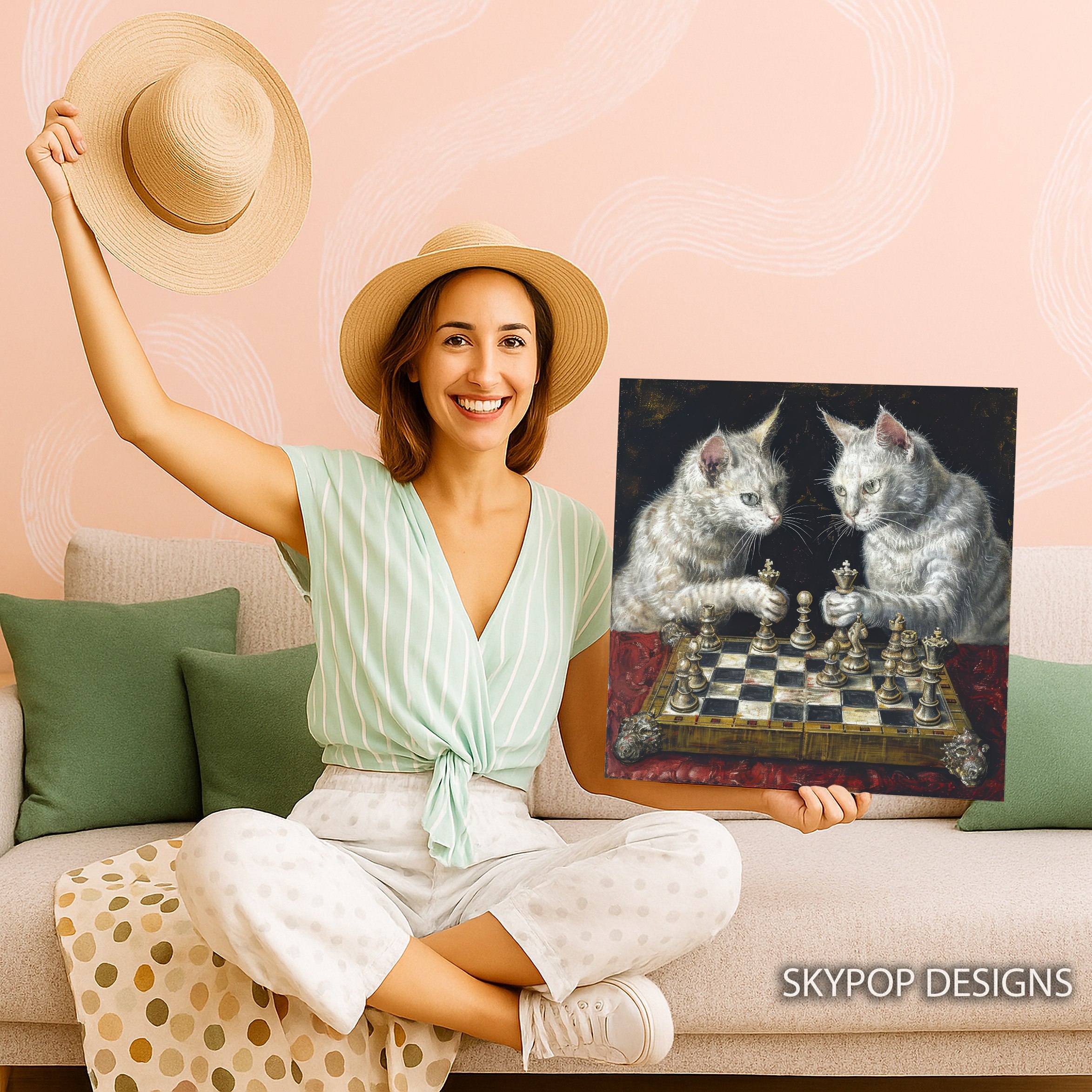 3.jpg Cat Chess Art