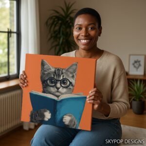 Cat Reading Art