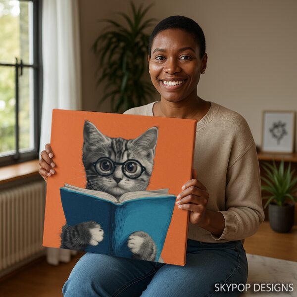 Cat Reading Art