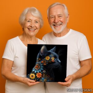 Floral Cat Art