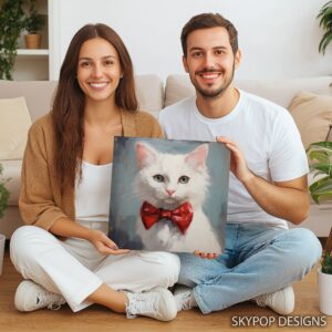 Dapper White Cat Art