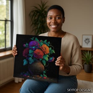 Vibrant Floral Vase Art