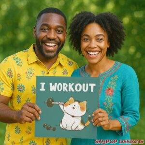 Cat Gym Workout Art