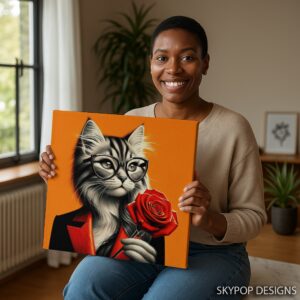 Cat with Rose Art