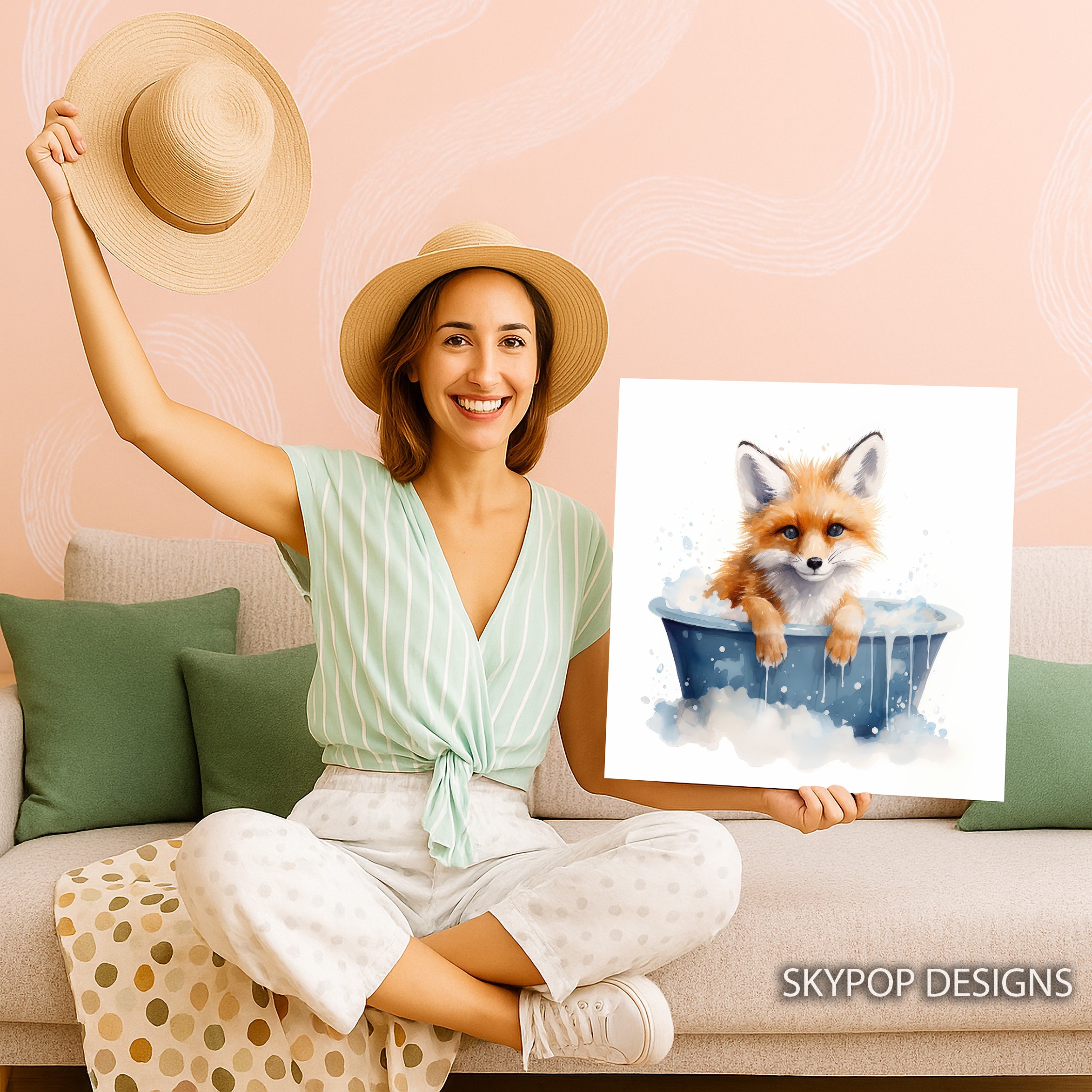 3.jpg Fox Bath Time Bliss Art