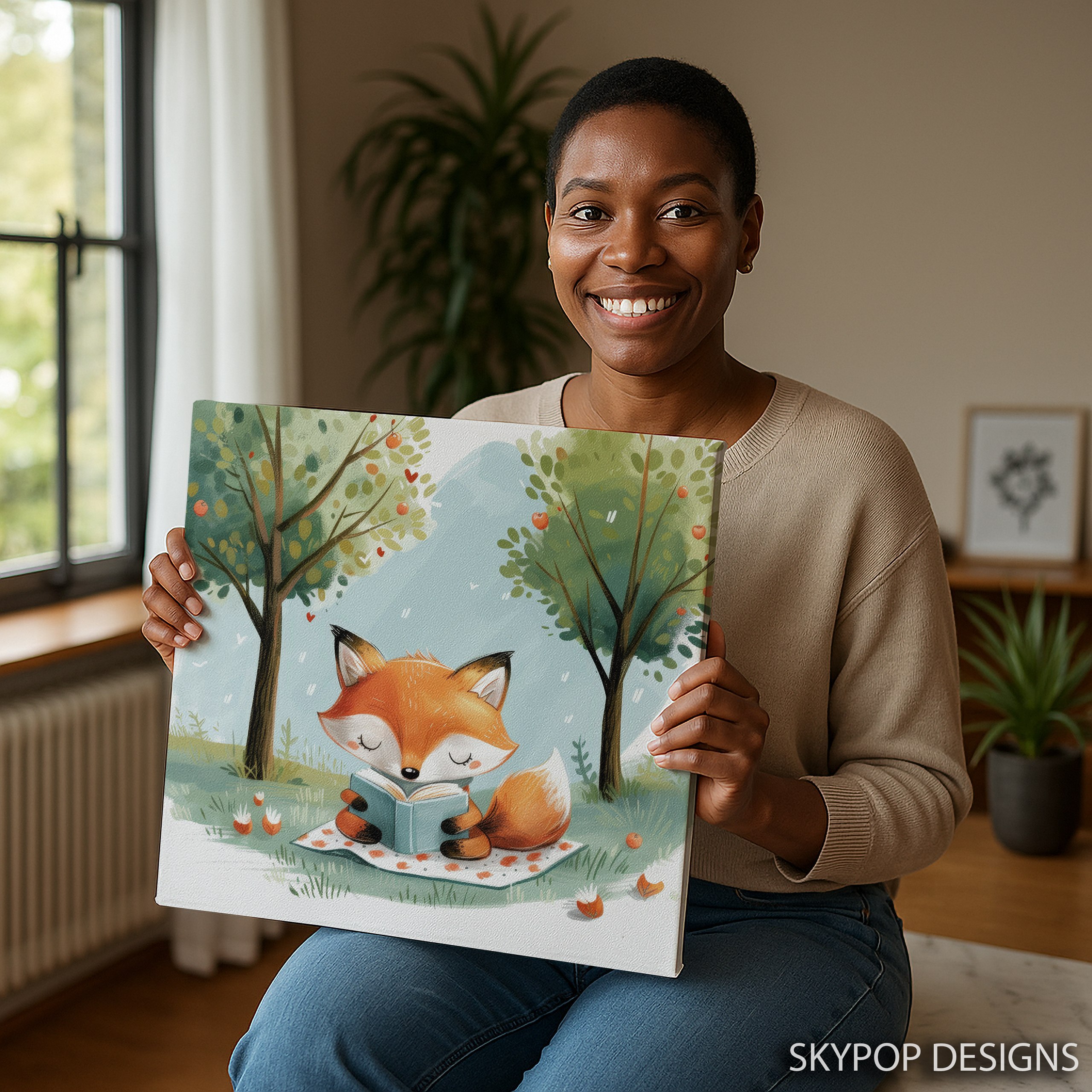 3.jpg Fox Reading Art