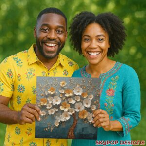 Golden Blossom Tree Art