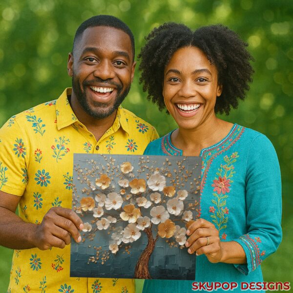 Golden Blossom Tree Art