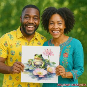 Frog Lotus Pond Art