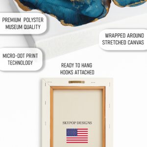 Blue and Gold Agate Art
