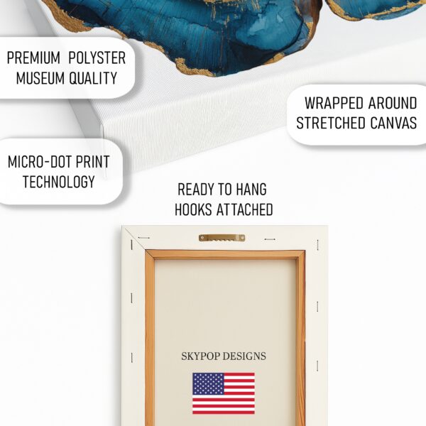 Blue and Gold Agate Art